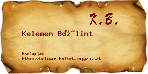 Kelemen Bálint névjegykártya