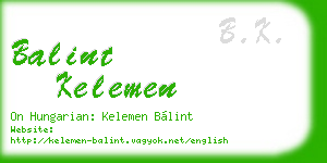 balint kelemen business card