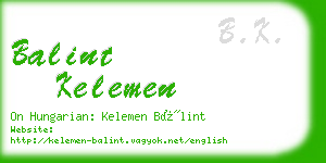 balint kelemen business card